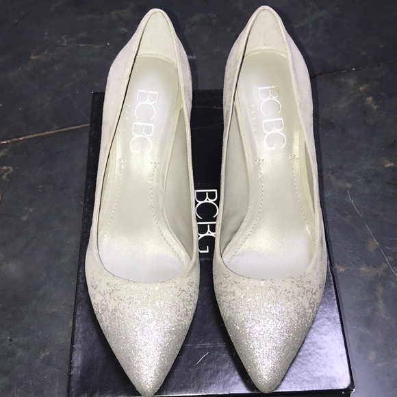 BCBG Shoes - BCBG Gray with silver high heels suede
